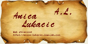 Anica Lukačić vizit kartica